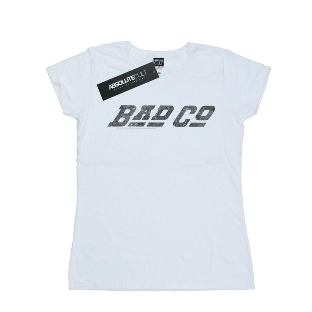 Bad Company Womens/Ladies Straight Logo Cotton T-Shirt / White